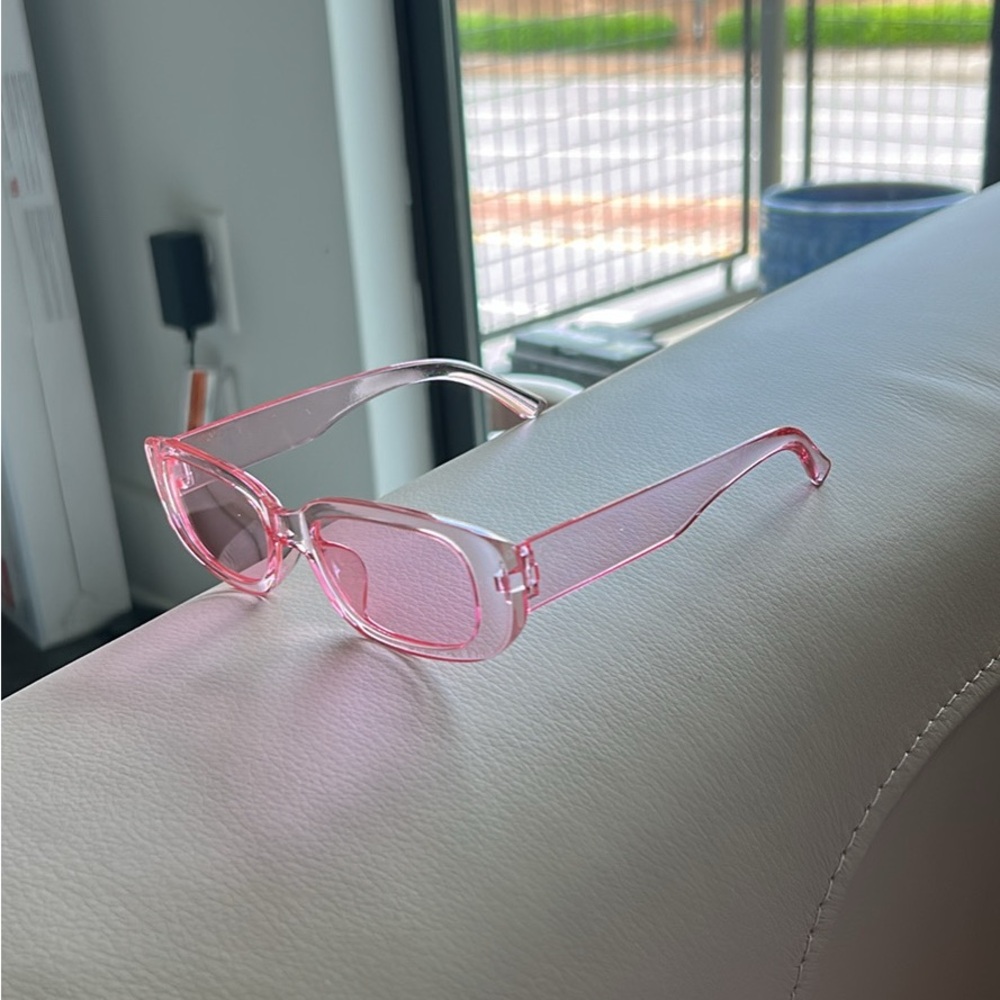 Pink Rectangular Sunglasses - Picture 2 of 5